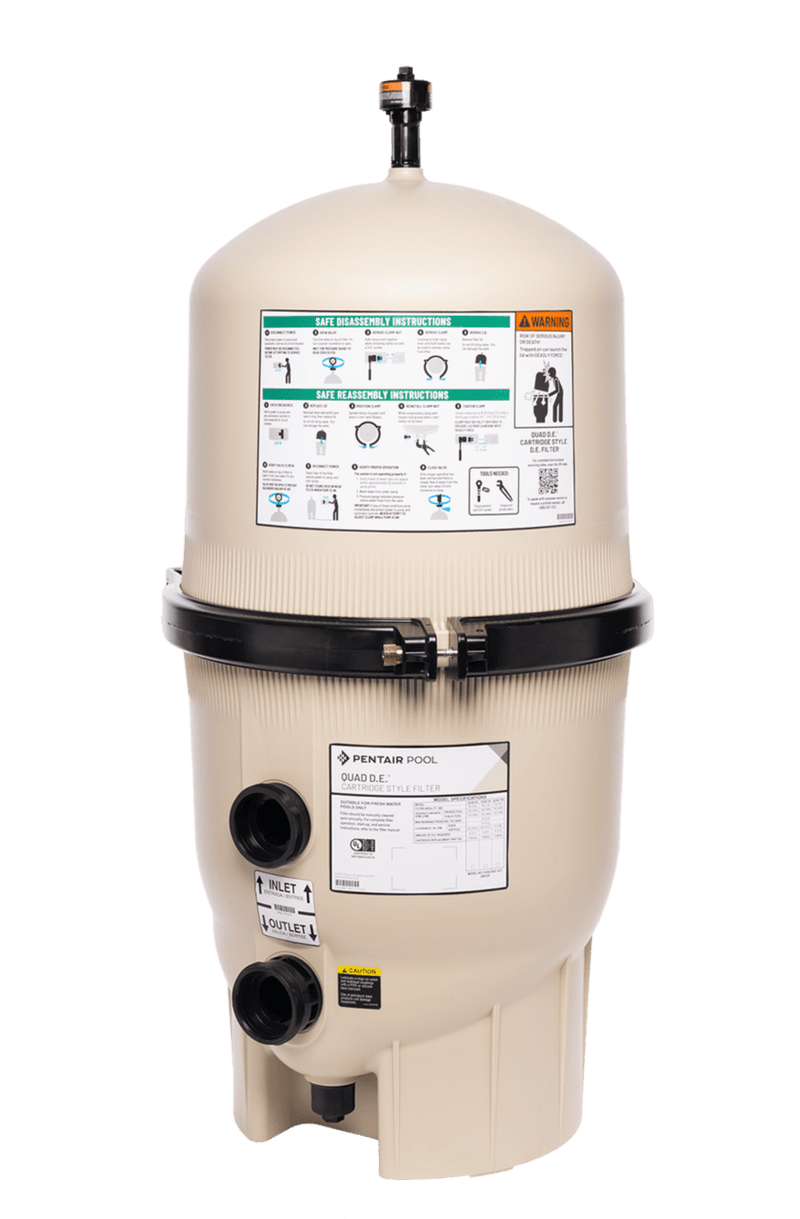 Pentair 60 Sq Ft Quad DE Cartridge Style Filter, EC - 188592 – Vita Pool Supply