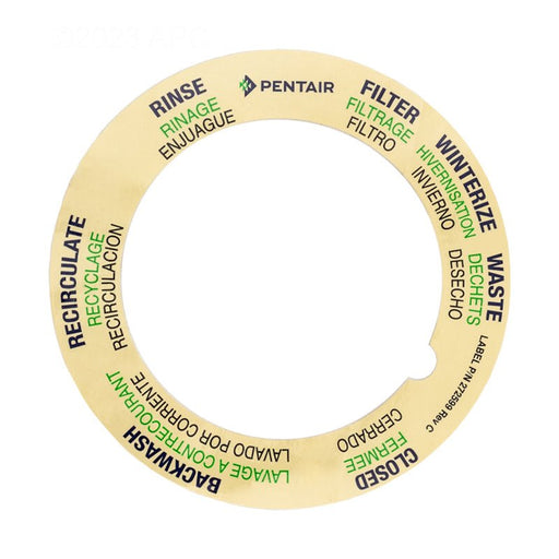 Pentair Label for Top Mount Valve, 272599Z – Vita Pool Supply