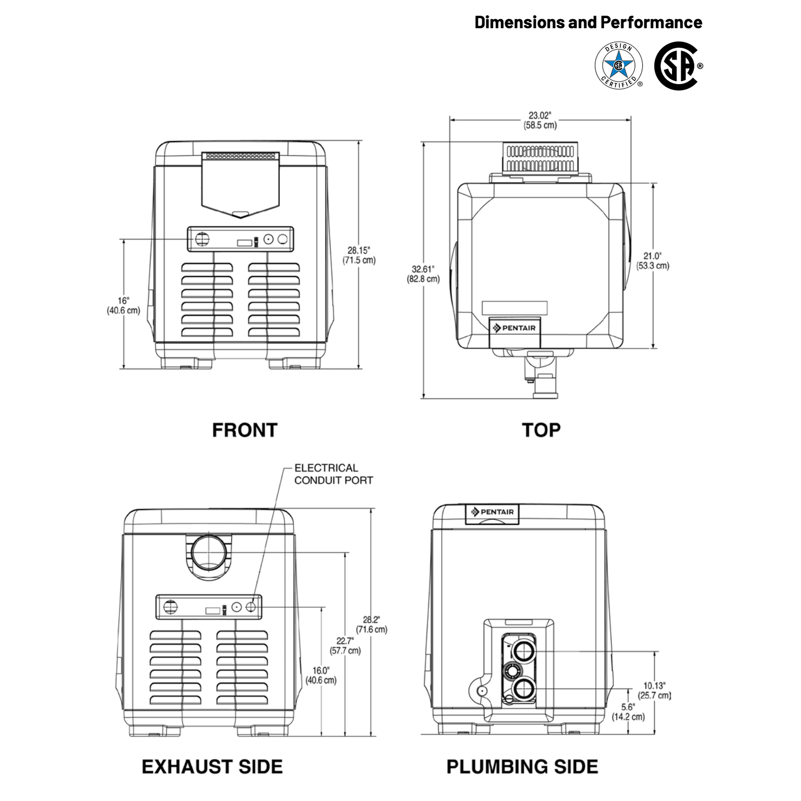 Pentair 400K BTU MasterTemp 400 ASME HD Natural Gas Heater 461021