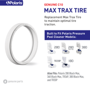 Polaris C10 White Max Trax Tire – Vita Pool Supply