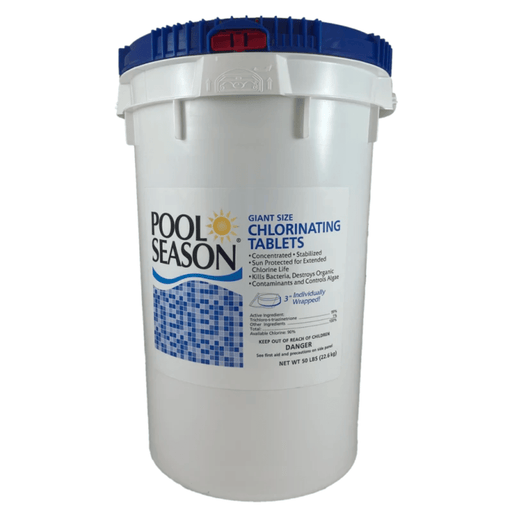 Pool Season 3" 8oz Chlorinating Tablets, Wrapped, 50 lb Bucket, HGH - 50 - 3750 – Vita Pool Supply