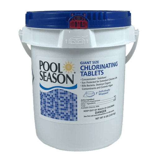 Pool Season 3" 8oz Chlorinating Tablets, Wrapped, 8 lb Bucket, HGH - 50 - 3708 – Vita Pool Supply