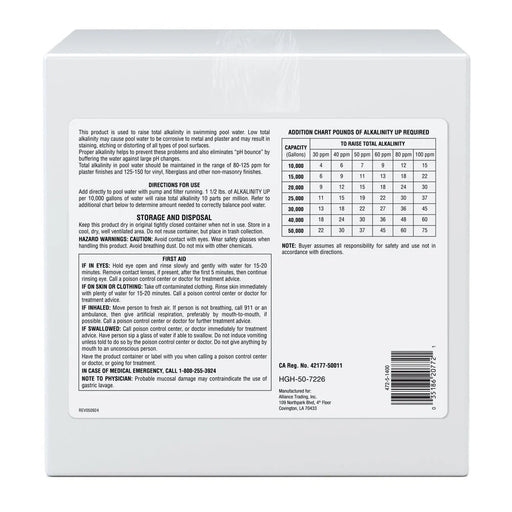Pool Season Alkalinity Up 25 lb Box, HGH - 50 - 7226 47251400 – Vita Pool Supply