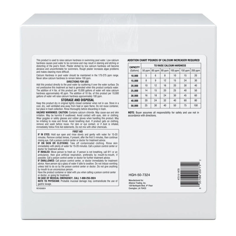 Pool Season Calcium Increaser, 25 Lb. Box, HGH - 50 - 7324 – Vita Pool Supply