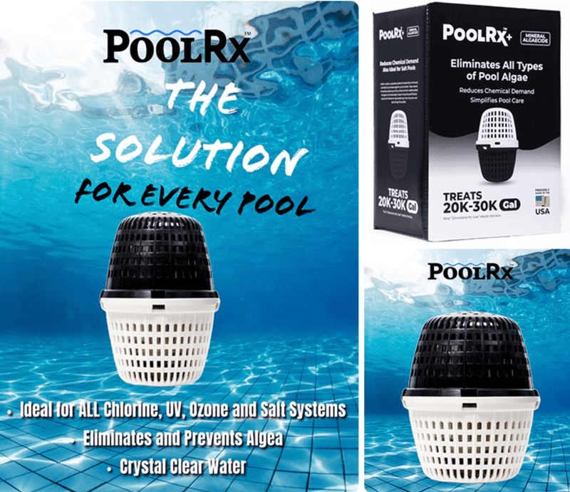 PoolRX+ 331066 Pool Unit, 20K–30K Gallons, Black/White, Single — Algaecide – Vita Pool Supply