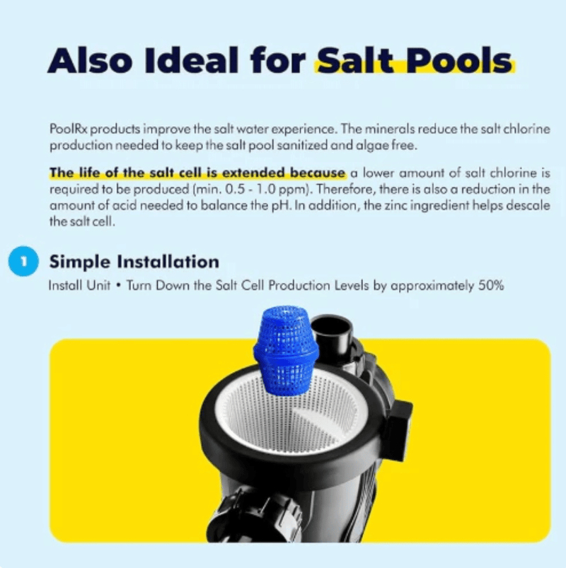 PoolRX+ 331067 Pool Unit, 20K–30K Gallons, Black/White, 4 - Pack — Algaecide for Pools – Vita Pool Supply