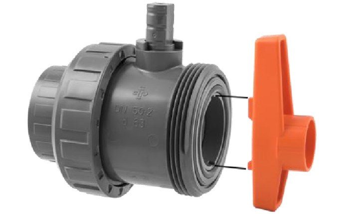 Praher Plastics BV6 - 2001PES S6 2" True Union Ball Valve SKT x SKT – Vita Pool Supply