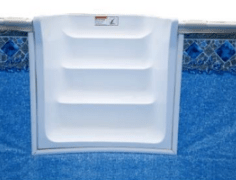 Rio Grande Oval Above - Ground Pool with Built - In Steps, Skimmer & Liner Included, 52"/54" Wall Height, 8" Steel Top Rails – Vita Pool Supply