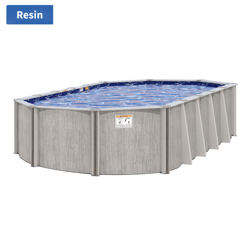 River Bend Oval Above - Ground Pool Kit, 52"/54" Wall Height, 8" Resin Top Rails, Salt - Friendly – Vita Pool Supply