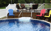 River Bend Oval Above - Ground Pool with Built - In Steps, Skimmer & Liner Included, 52"/54" Wall Height, 8" Resin Top Rails – Vita Pool Supply