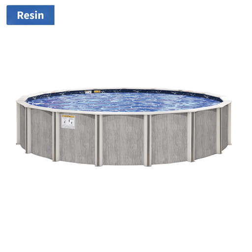 River Bend Round Above - Ground Pool Kit, 52"/54" Wall Height, 8" Resin Top Rails, Salt - Friendly – Vita Pool Supply