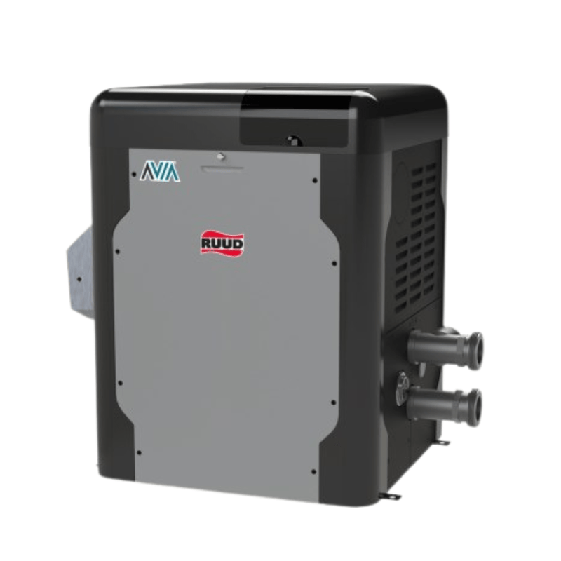 Ruud AVIA 264K BTU Natural Gas Heater – Low NOx, Wi - Fi Enabled (P - D264A - EN - C, 018092) – Vita Pool Supply