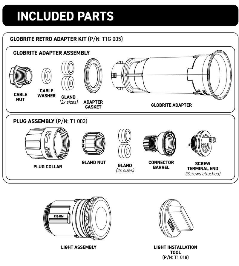 Spa Electrics Pentair GloBrite® RETRO T1 Retrofit Light, T1G L12 R1 MP T1GL12R1MP – Vita Pool Supply