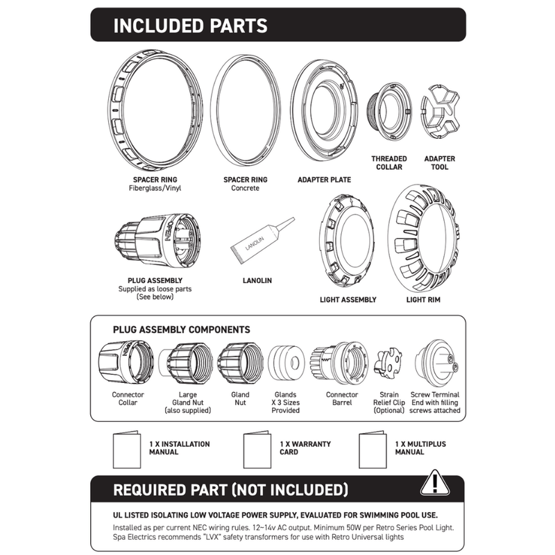Spa Electrics RETRO N1 Universal Retro - Fit Light for 1.5" Fittings – Vita Pool Supply
