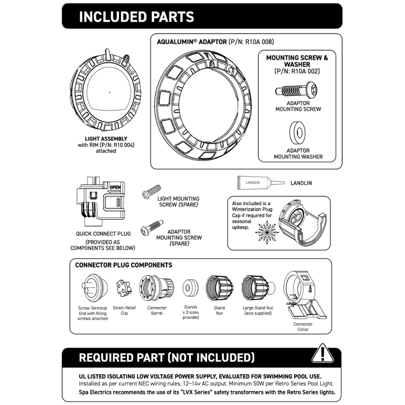 Spa Electrics RETRO R10A Retro - Fit Light for Pentair® AquaLumin® – Vita Pool Supply