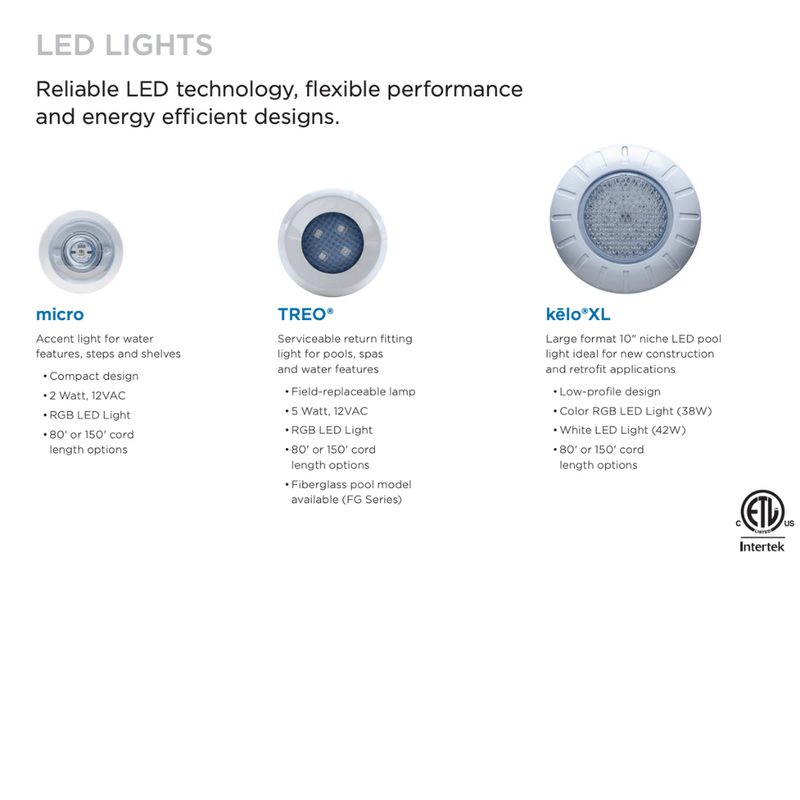 S.R. Smith 80' TREO LED Multi Color Pool Light FPAL - C - TR – Vita Pool Supply