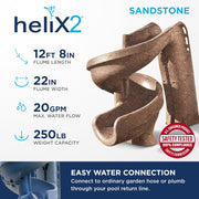 S.R. Smith heliX2 360° Pool Slide, 7'4" H, Gray Granite, 640 - 209 - 58124 – Vita Pool Supply
