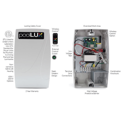 S.R. Smith poolLUX Plus LED Light Control Transformer 60W with Remote (PLX - PL60) – Vita Pool Supply