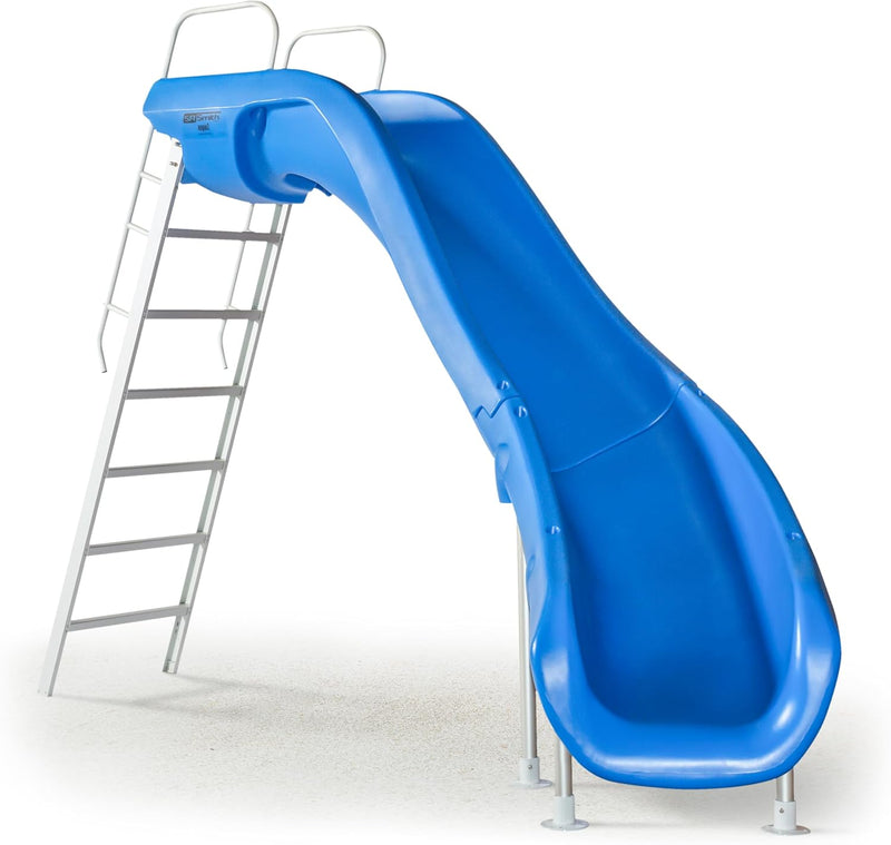 S.R. Smith Rogue2 Pool Slide, 8' H, Blue, Left Turn, 610 - 209 - 5823 – Vita Pool Supply