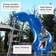 S.R. Smith Rogue2 Pool Slide, 8' H, Blue, Left Turn, 610 - 209 - 5823 – Vita Pool Supply