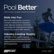 S.R. Smith Rogue2 Pool Slide, 8' H, Blue, Left Turn, 610 - 209 - 5823 – Vita Pool Supply