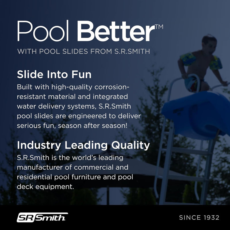 S.R. Smith Rogue2 Pool Slide, 8' H, Blue, Left Turn, 610 - 209 - 5823 – Vita Pool Supply