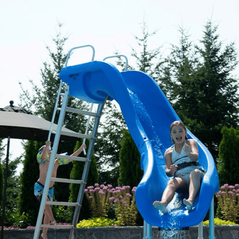 S.R. Smith Rogue2 Pool Slide, Blue, Left Turn, 610 - 209 - 5823 – Vita Pool Supply