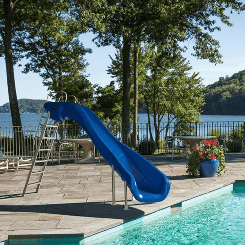 S.R. Smith Rogue2 Pool Slide, Blue, Left Turn, 610 - 209 - 5823 – Vita Pool Supply