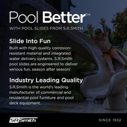 S.R. Smith Turbo Twister Pool Slide, 8'7" H, Gray Granite, Left Turn, 688 - 209 - 58224 – Vita Pool Supply