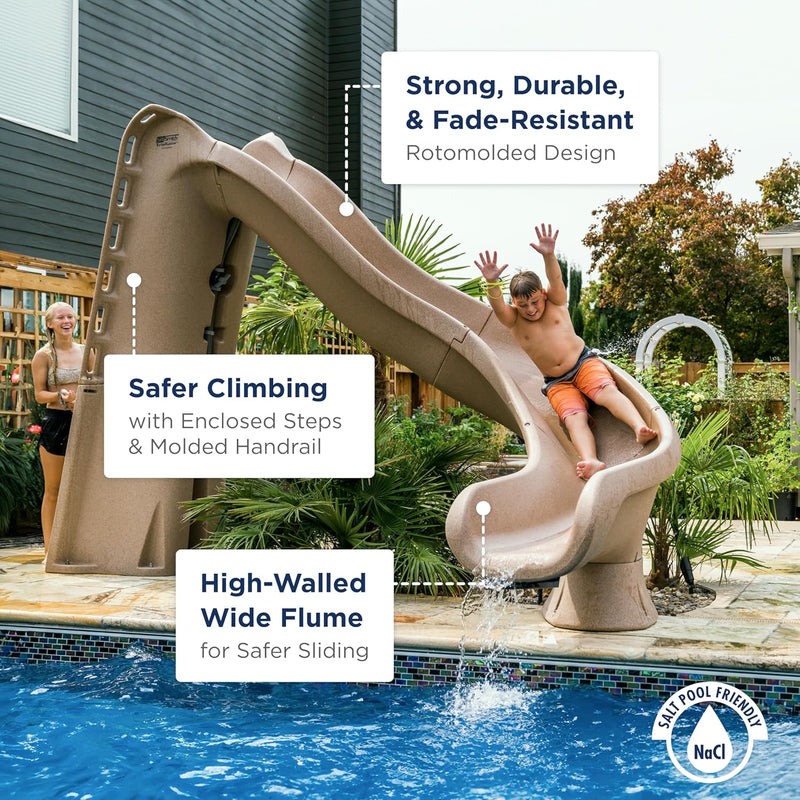 S.R. Smith Turbo Twister Pool Slide, 8'7" H, Gray Granite, Right Turn, 688 - 209 - 58124 – Vita Pool Supply