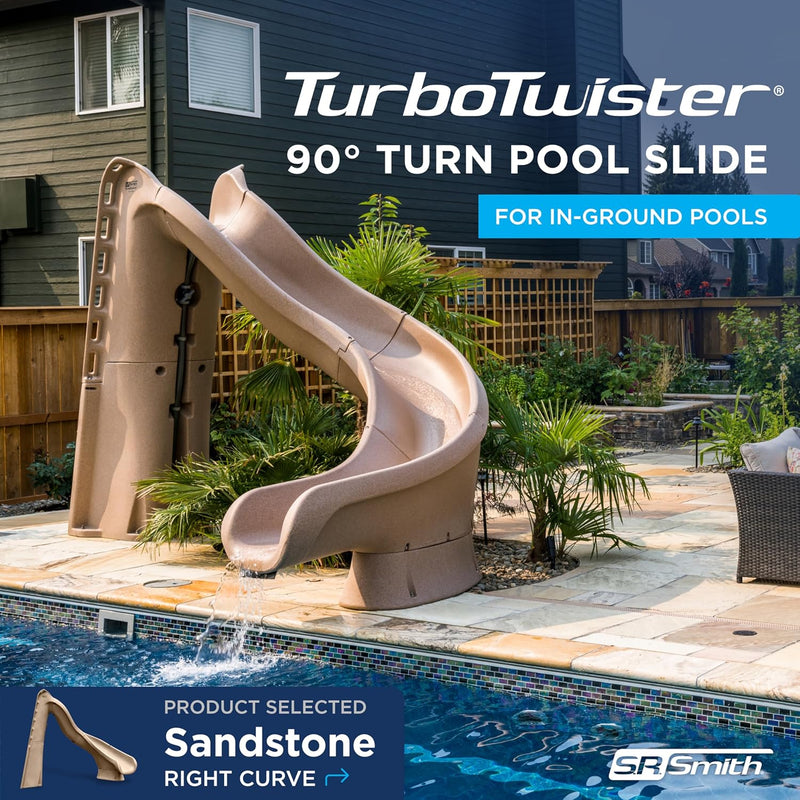 S.R. Smith Turbo Twister Pool Slide, 8'7" H, Gray Granite, Right Turn, 688 - 209 - 58124 – Vita Pool Supply