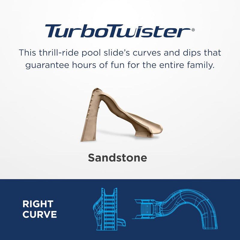 S.R. Smith Turbo Twister Pool Slide, 8'7" H, Sandstone, Right Turn, 688 - 209 - 58123 – Vita Pool Supply