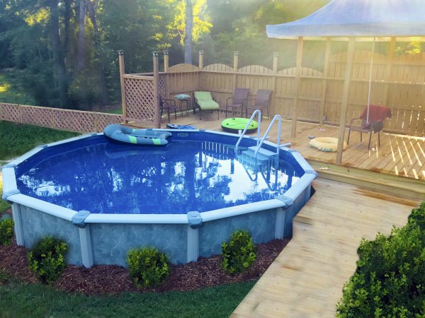 Sunset Cove™ Round 20 Mil Vinyl Overlap Pool Liner, Expandable Up to 6' / 72" – Vita Pool Supply