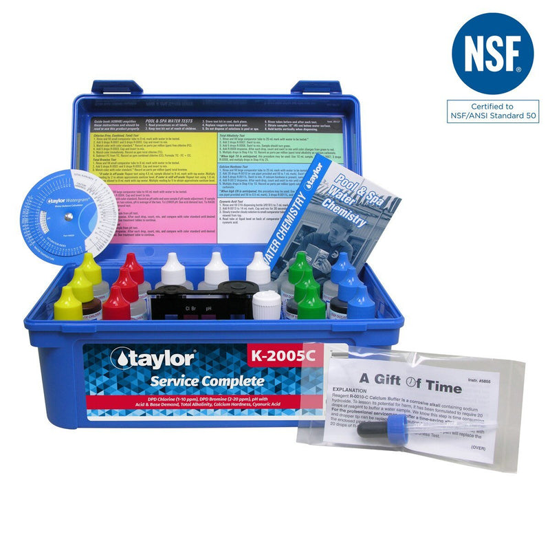 Taylor K - 2005C - 8 Complete High Range Pool Water Test Kit with 2 oz Reagents – Vita Pool Supply
