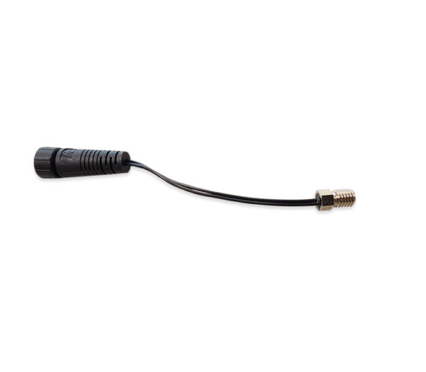 The PureChlor CLG115B-032 Tee with Flow Switch & Temp Sensor Assembly, featuring a black cylindrical connector on one end and a metallic threaded connector on the other, is perfect for integrating a Flow Switch into your system.