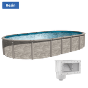 Trendium Azor Oval Above - Ground Pool Kit, 54" Wall Height, 8" Resin Top Rails & 8" Resin Verticals, Salt - Friendly – Vita Pool Supply