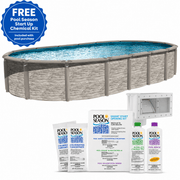Trendium Azor Oval Above - Ground Pool Kit, 54" Wall Height, 8" Resin Top Rails & 8" Resin Verticals, Salt - Friendly – Vita Pool Supply