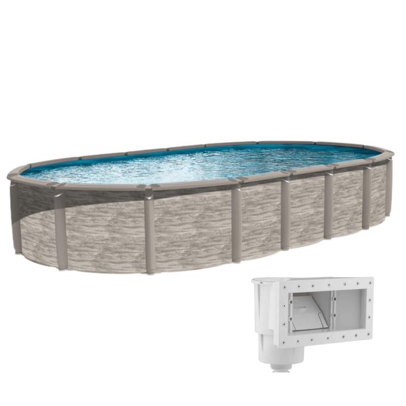 Trendium Azor Oval Above - Ground Pool Kit, 54" Wall Height, 8" Resin Top Rails, Salt - Friendly – Vita Pool Supply