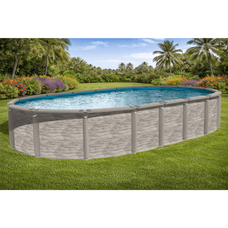 Trendium Azor Oval Above - Ground Pool Kit, 54" Wall Height, 8" Resin Top Rails, Salt - Friendly – Vita Pool Supply