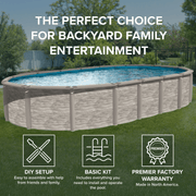 Trendium Azor Oval Above - Ground Pool Kit, 54" Wall Height, 8" Resin Top Rails, Salt - Friendly – Vita Pool Supply