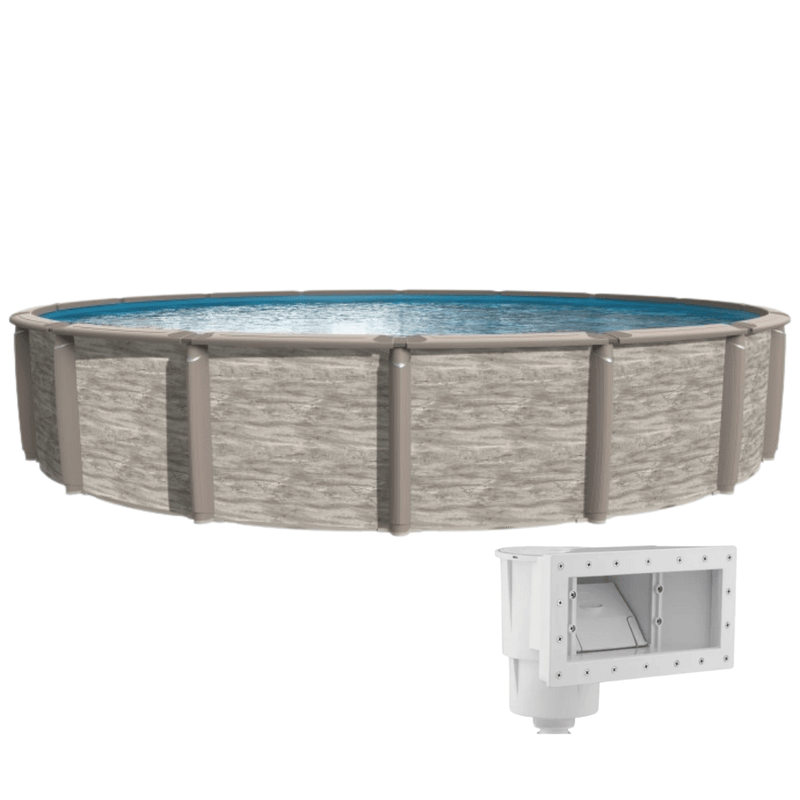 Trendium Azor Round Above Ground Pool Kit, 54" Wall Height, 8" Resin Top Rails, Salt - Friendly – Vita Pool Supply