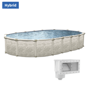 Trendium Oval Magnus Above Ground Pool Kit, 54" Wall Height, 7" Resin Top Rails & 7" Steel Verticals, Salt - Friendly – Vita Pool Supply