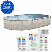 Trendium Oval Magnus Above Ground Pool Kit, 54" Wall Height, 7" Resin Top Rails & 7" Steel Verticals, Salt - Friendly – Vita Pool Supply