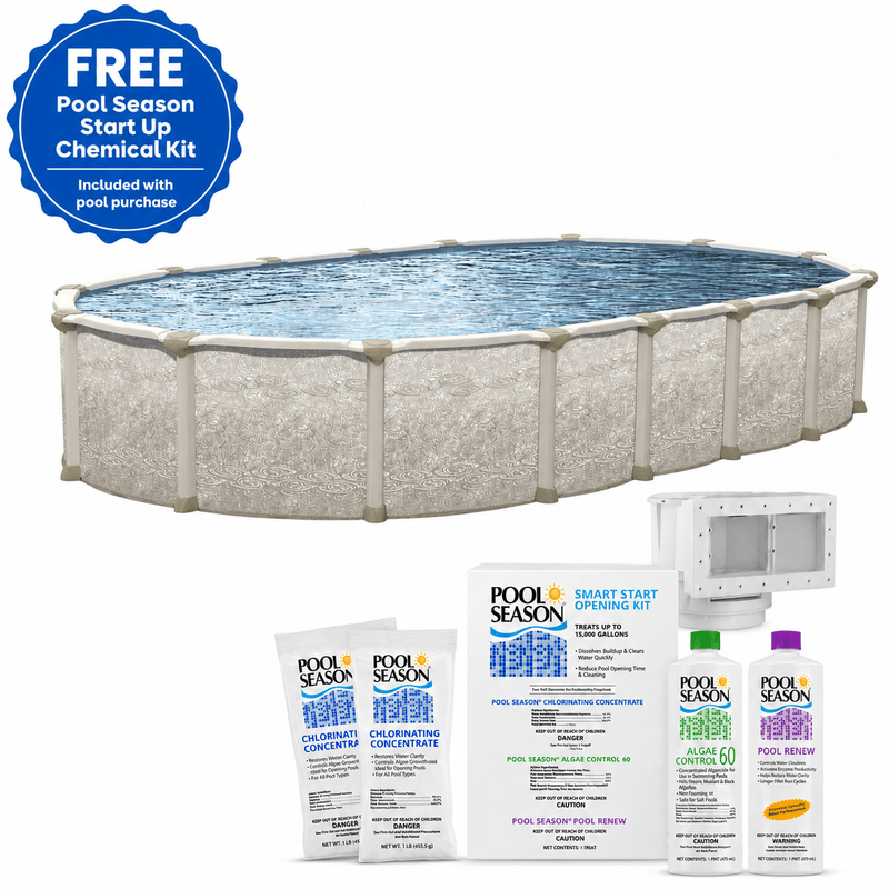 Trendium Oval Magnus Above Ground Pool Kit, 54" Wall Height, 7" Resin Top Rails & 7" Steel Verticals, Salt - Friendly – Vita Pool Supply