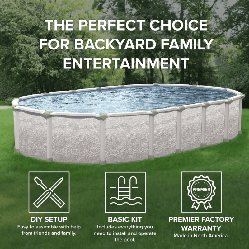 Trendium Oval Magnus Above Ground Pool Kit, 54" Wall Height, 7" Resin Top Rails, Salt - Friendly – Vita Pool Supply