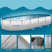 Trendium Pretium Esprit 52" Oval Steel Pool Kit with Skimmer - 6" Rails – Vita Pool Supply