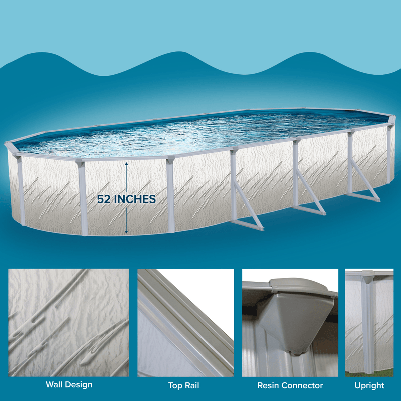 Trendium Pretium Esprit 52" Oval Steel Pool Kit with Skimmer - 6" Rails – Vita Pool Supply