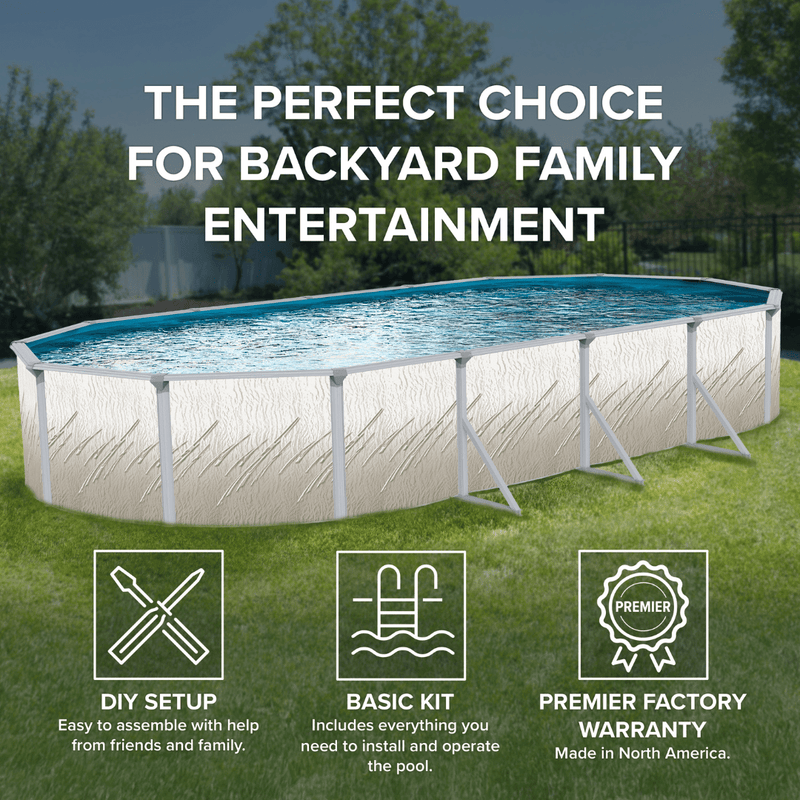 Trendium Pretium Esprit 52" Oval Steel Pool Kit with Skimmer - 6" Rails – Vita Pool Supply