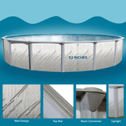 Trendium Pretium Esprit 52" Round Above Ground Pool Package – Steel Frame, 6" Rails – Vita Pool Supply