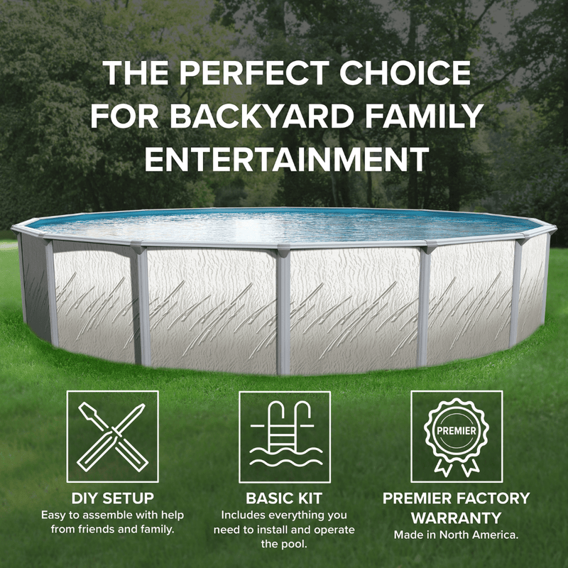 Trendium Pretium Esprit 52" Round Above Ground Pool Package – Steel Frame, 6" Rails – Vita Pool Supply